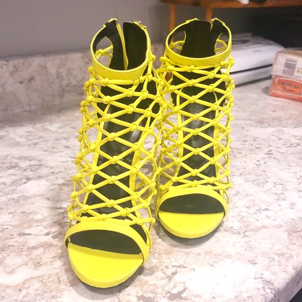 Neon Yellow Heels